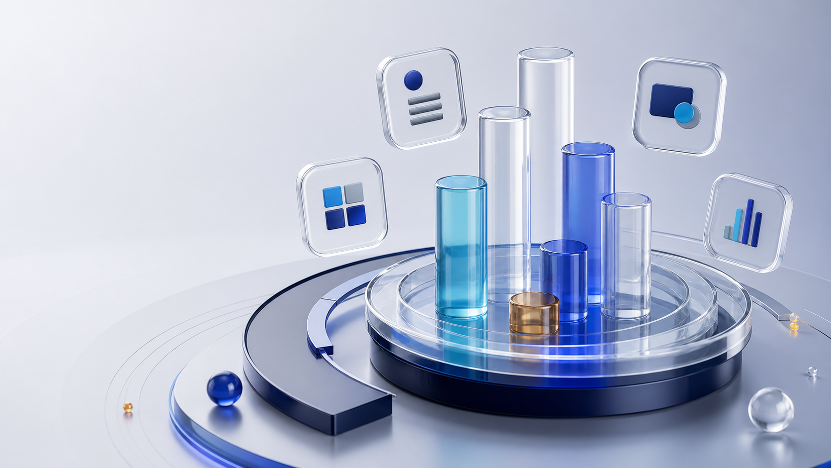Abstract glass finance control center